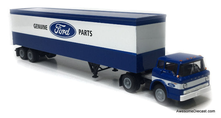 Ford C-Series Day Cab w/40' Dry Goods Trailer: Ford Parts 1:87 ABS Plastic Model Truck by Brekina