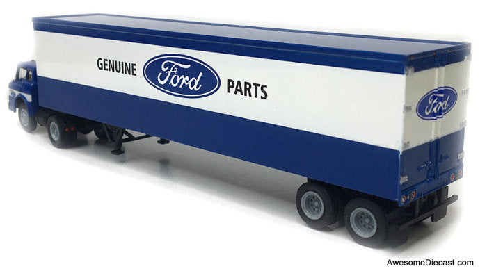 Ford C-Series Day Cab w/40' Dry Goods Trailer: Ford Parts 1:87 ABS Plastic Model Truck by Brekina