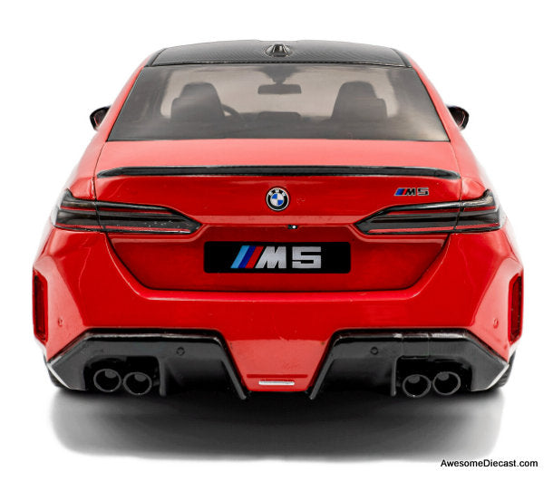 2025 BMW M5, Fire Red 1:18 Diecast Model Car by Solido – Awesome