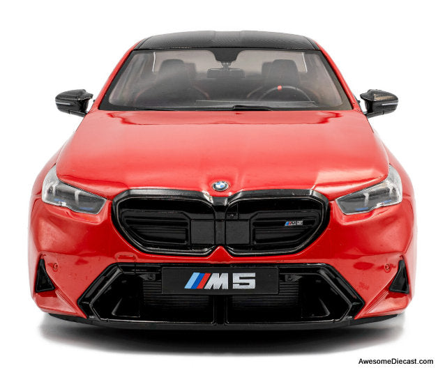 まさ昌 M5 2025年製 赤 1/18 ミニカー 2025 BMW M5, Fire Red 1:18 Diecast Model Car by Solido – Awesome