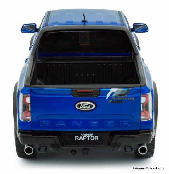 2024 Ford Ranger Raptor Pick-Up Truck, Blue Lightning 1:18 Diecast Model Truck by Solido