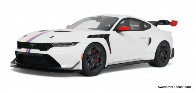 2025 Ford Mustang GTD Spirit Of America Performance, White 1:18 Resin Cast Model Car by GT Spirit