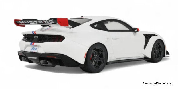 2025 Ford Mustang GTD Spirit Of America Performance, White 1:18 Resin Cast Model Car by GT Spirit