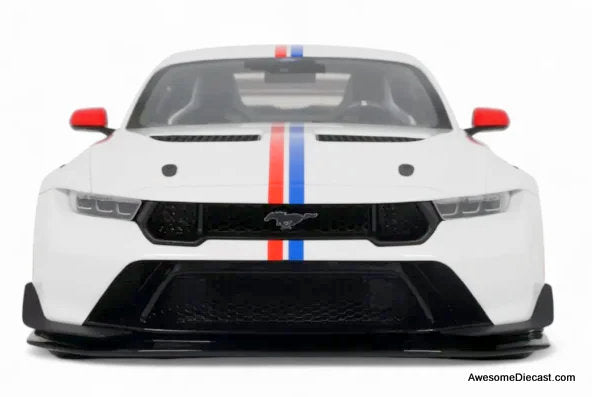 2025 Ford Mustang GTD Spirit Of America Performance, White 1:18 Resin Cast Model Car by GT Spirit