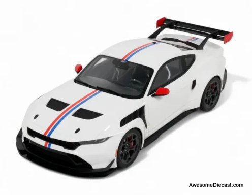 2025 Ford Mustang GTD Spirit Of America Performance, White 1:18 Resin Cast Model Car by GT Spirit