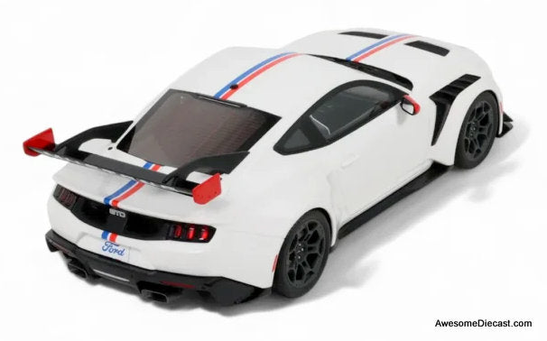 2025 Ford Mustang GTD Spirit Of America Performance, White 1:18 Resin Cast Model Car by GT Spirit