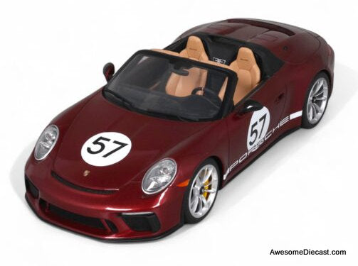 2019 Porsche 911 Speedster "Heritage Edition", Cherry Metallic 1:18 Resin Cast Model Car by GT Spirit