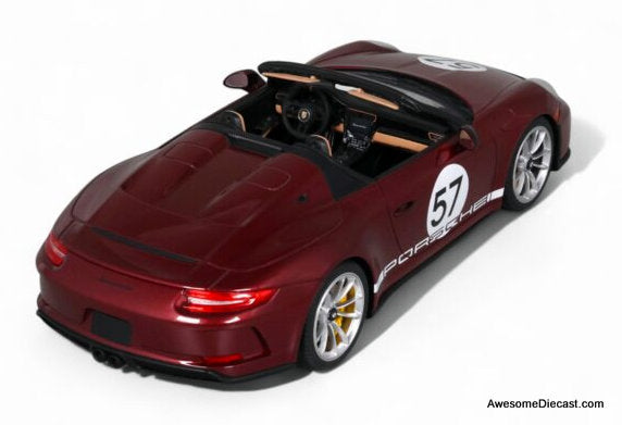 2019 Porsche 911 Speedster "Heritage Edition", Cherry Metallic 1:18 Resin Cast Model Car by GT Spirit