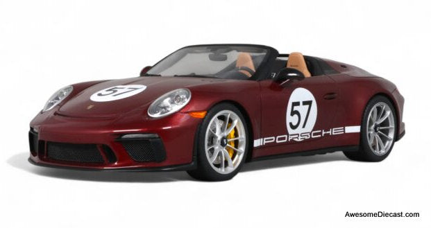 2019 Porsche 911 Speedster "Heritage Edition", Cherry Metallic 1:18 Resin Cast Model Car by GT Spirit