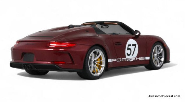 2019 Porsche 911 Speedster "Heritage Edition", Cherry Metallic 1:18 Resin Cast Model Car by GT Spirit