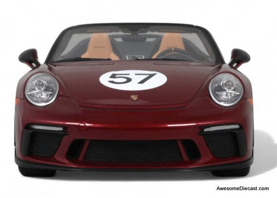 2019 Porsche 911 Speedster "Heritage Edition", Cherry Metallic 1:18 Resin Cast Model Car by GT Spirit