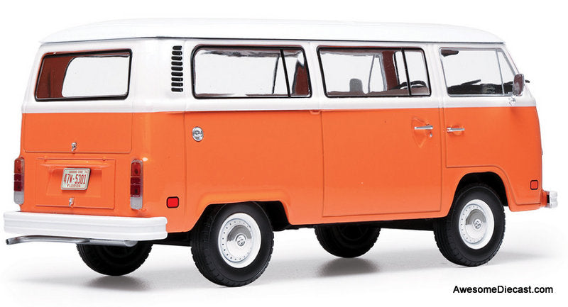1974 Volkswagen T2 Bus, Orange/White 1:24 Diecast Model Car by IXO