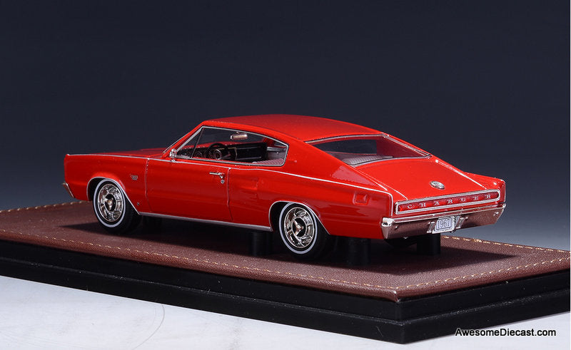 1967 Dodge Charger, Bright Red 1:43 Resin Cast Model car by GLM