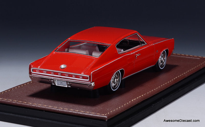 1967 Dodge Charger, Bright Red 1:43 Resin Cast Model car by GLM