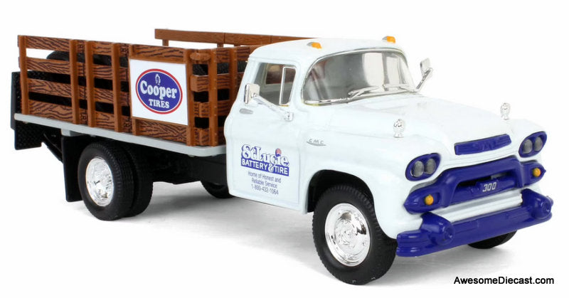 1958 GMC Stake Truck, Cooper Tires & St. Lucie Battery 1:34 Diecast Model Truck by First Gear