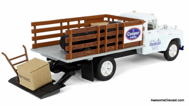 1958 GMC Stake Truck, Cooper Tires & St. Lucie Battery 1:34 Diecast Model Truck by First Gear