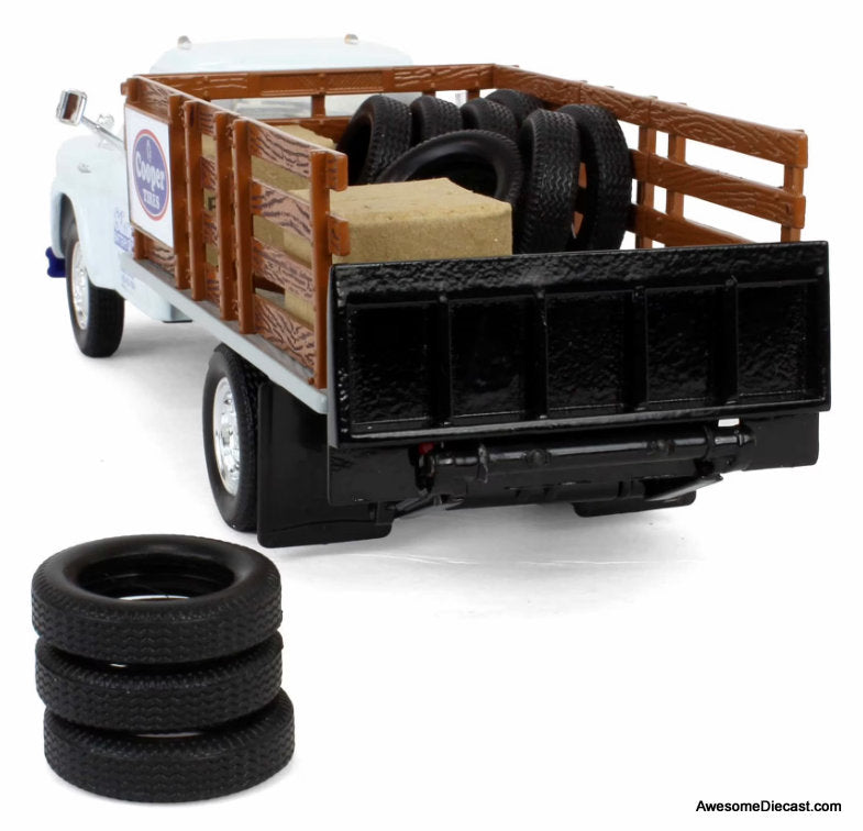 1958 GMC Stake Truck, Cooper Tires & St. Lucie Battery 1:34 Diecast Model Truck by First Gear