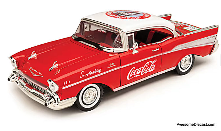 1957 Chevrolet Bel Air, Red Coca Cola 1:18 Diecast Model Car by Motor City Classics