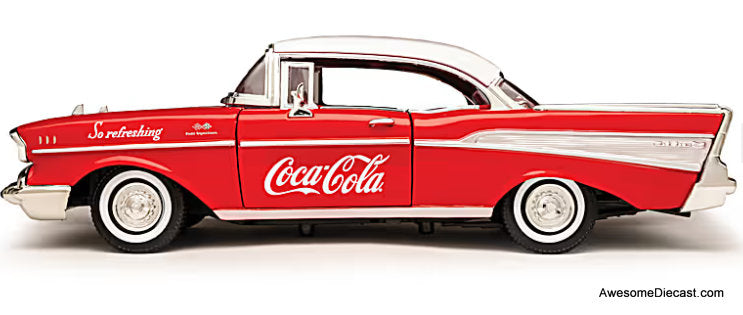 1957 Chevrolet Bel Air, Red Coca Cola 1:18 Diecast Model Car by Motor City Classics