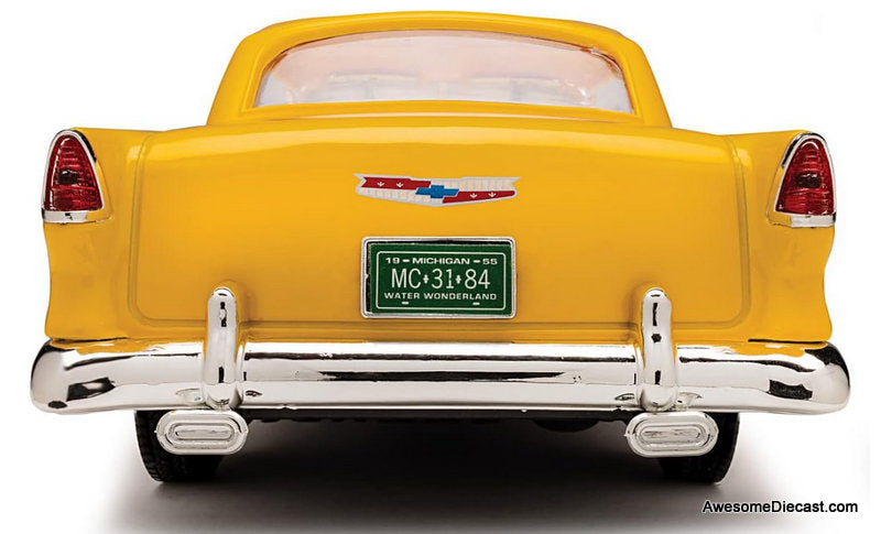 1955 Chevrolet Bel Air Convertible, Yellow Coca Cola 1:18 Diecast Model Car by Motor City Classics