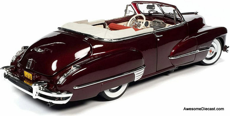 1947 Cadillac Series 62 Cabriolet, Burgundy 1:18 Diecast Model Car by Auto World