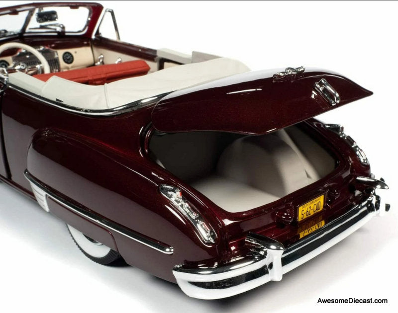 1947 Cadillac Series 62 Cabriolet, Burgundy 1:18 Diecast Model Car by Auto World