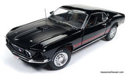 1969 Ford Mustang Mach 1, Black (Hemmings Muscle Machines) 1:18 Diecast Model Car by Auto World