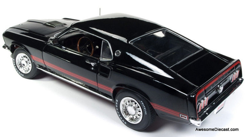 1969 Ford Mustang Mach 1, Black (Hemmings Muscle Machines) 1:18 Diecast Model Car by Auto World