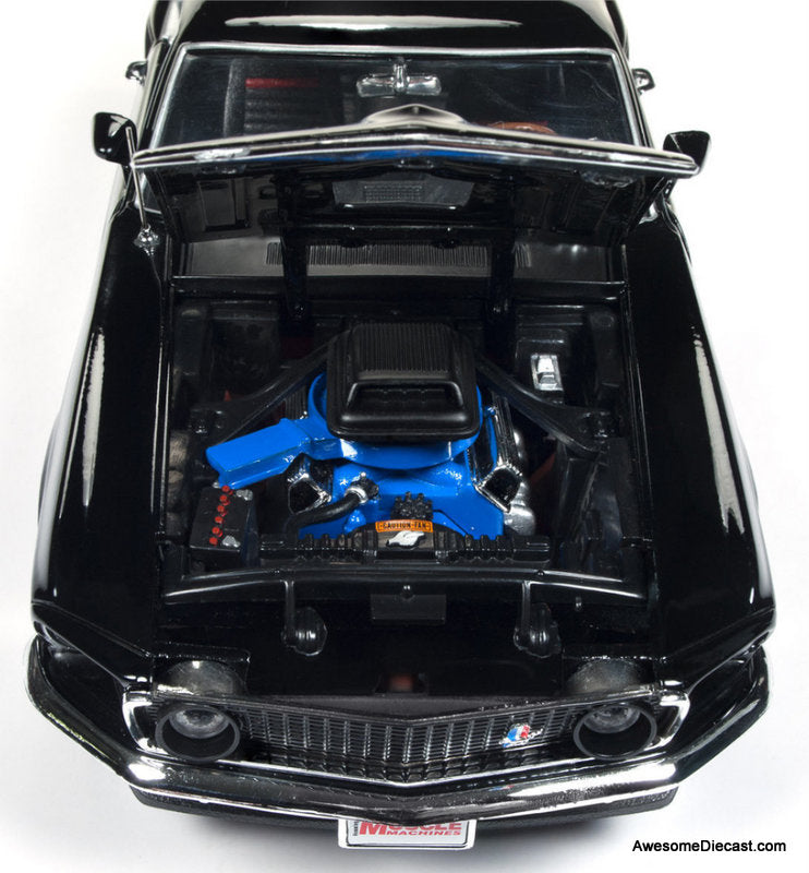 1969 Ford Mustang Mach 1, Black (Hemmings Muscle Machines) 1:18 Diecast Model Car by Auto World