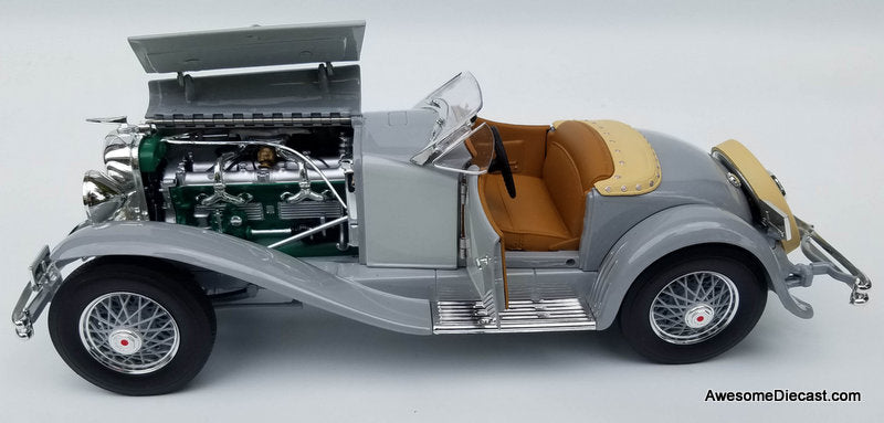 1935 Duesenberg SSJ Speedster, Gray 1:18 Diecast Model Car by Auto World