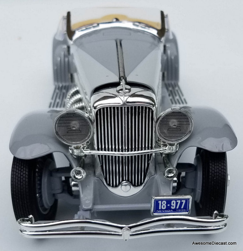 1935 Duesenberg SSJ Speedster, Gray 1:18 Diecast Model Car by Auto World