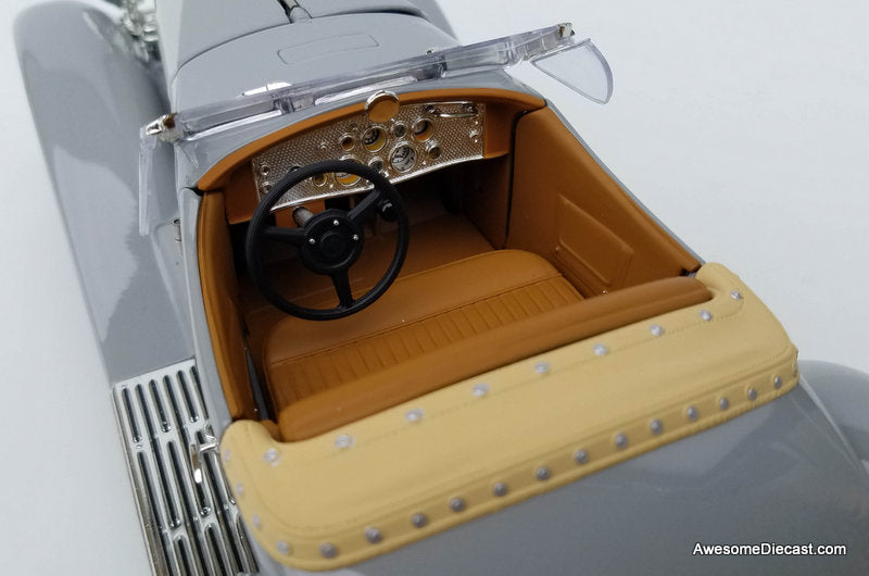 1935 Duesenberg SSJ Speedster, Gray 1:18 Diecast Model Car by Auto World