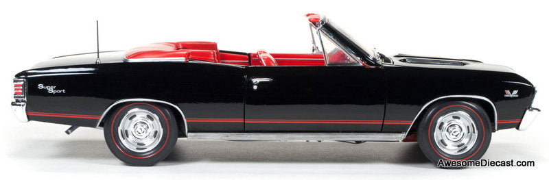 1967 Chevrolet Chevelle SS Convertible, Black 1:18 Diecast Model Car by Auto World
