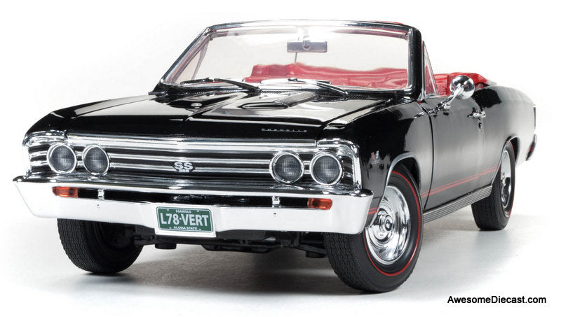 1967 Chevrolet Chevelle SS Convertible, Black 1:18 Diecast Model Car by Auto World