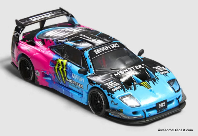 Ferrari F40 LB-Works  Widebody Gull Wing Monster Livery 1:64 Diecast Model Car by Demon King