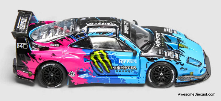 Ferrari F40 LB-Works  Widebody Gull Wing Monster Livery 1:64 Diecast Model Car by Demon King