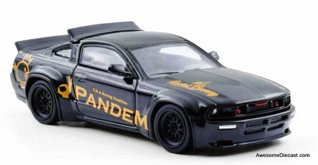 Pandem Mustang, Black: Rocket Bunny Racing 1:64 Diecast Model Car by Model M