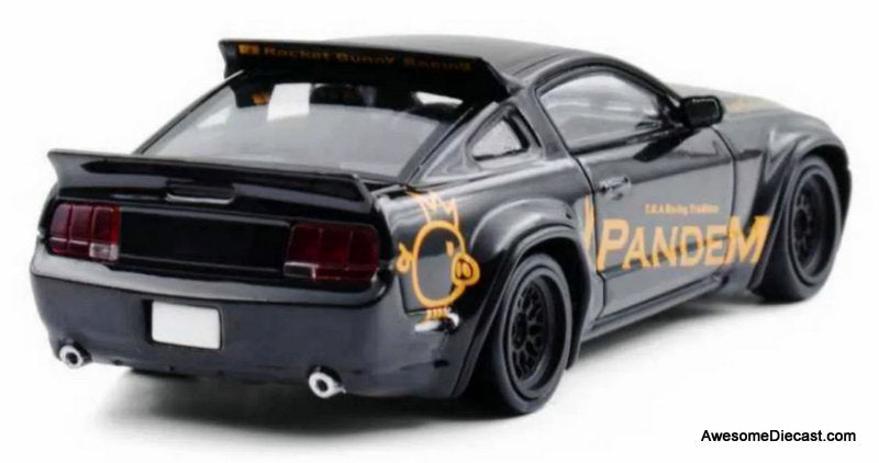 Pandem Mustang, Black: Rocket Bunny Racing 1:64 Diecast Model Car by Model M