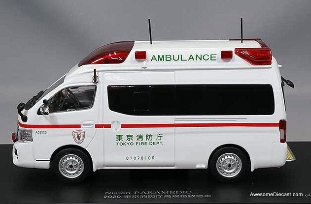 2020 Nissan Ambulance: Tokyo Fire Service 1:43 Diecast Model Ambulance by Carnel