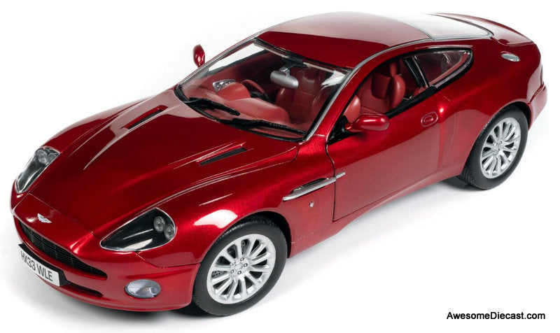 2005 Aston Martin V12 Vanquish, Toro Red Metallic 1:18 Diecast Model Car by Auto World