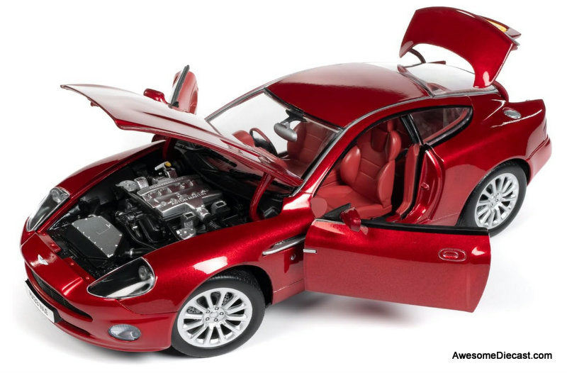 2005 Aston Martin V12 Vanquish, Toro Red Metallic 1:18 Diecast Model Car by Auto World
