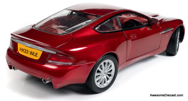 2005 Aston Martin V12 Vanquish, Toro Red Metallic 1:18 Diecast Model Car by Auto World