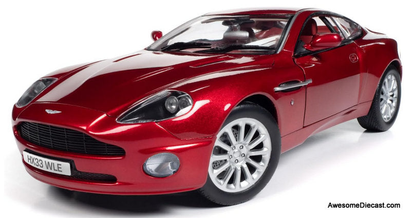 2005 Aston Martin V12 Vanquish, Toro Red Metallic 1:18 Diecast Model Car by Auto World
