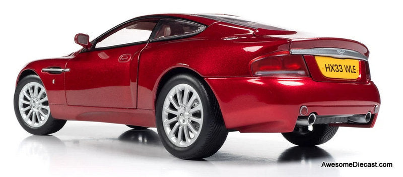 2005 Aston Martin V12 Vanquish, Toro Red Metallic 1:18 Diecast Model Car by Auto World