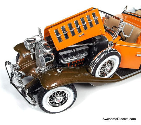 1932 Cadillac V16 Sport Phaeton, Orange/Bronze 1:18 Diecast Model
