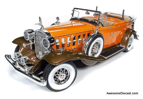 1932 Cadillac V16 Sport Phaeton, Orange/Bronze 1:18 Diecast Model Car by Auto World