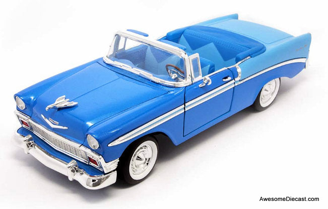 1956 Chevrolet Bel Air Convertible, Metallic Blue 1:18 Diecast Car Model