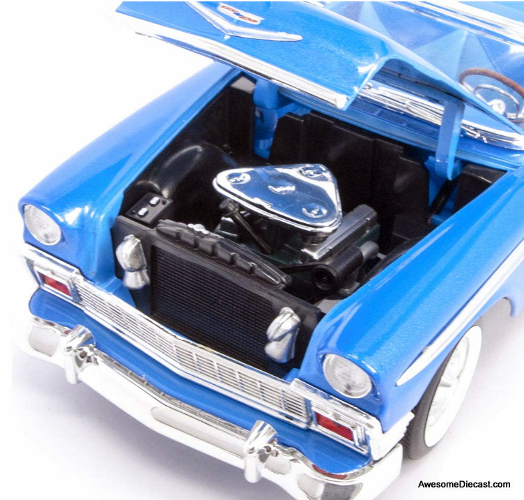 1956 Chevrolet Bel Air Convertible, Metallic Blue 1:18 Diecast Car Model