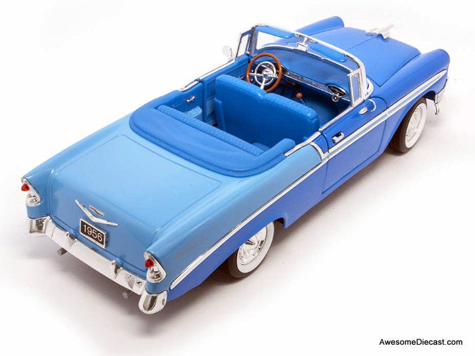 1956 Chevrolet Bel Air Convertible, Metallic Blue 1:18 Diecast Car Model