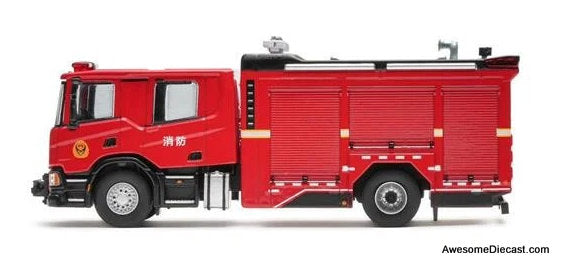 Scania P410 Urban Main Fire Truck, Beijing Fire Department 1:64 Diecast Model Fire Truck by Massdi